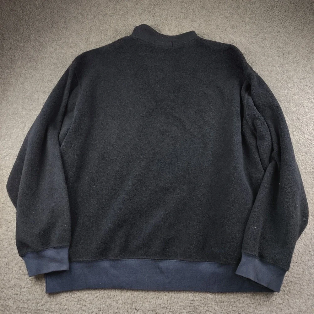 VTG 90s Polo Ralph Lauren Mens XL Fleece Quarter Zip Pullover Blue Red Collar